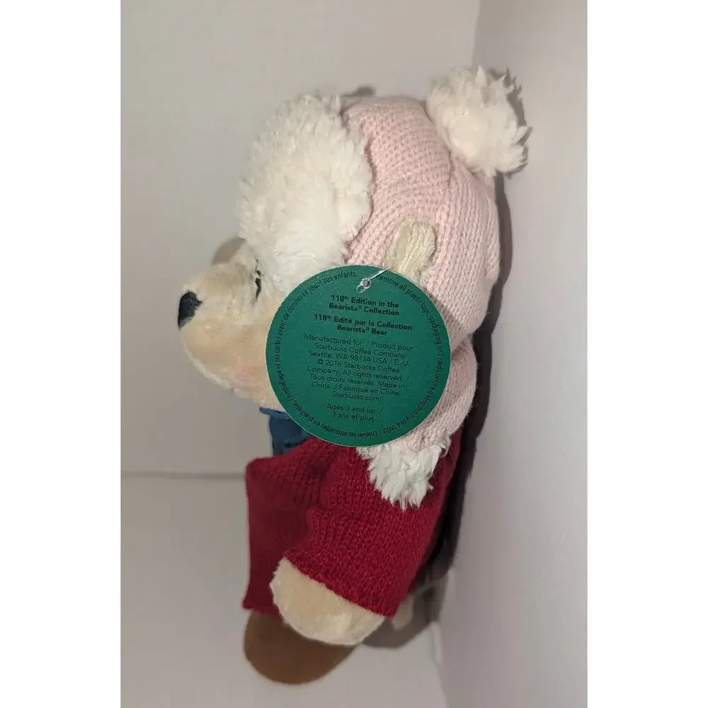 Starbucks Limited Edition 2016 Bearista Girl Bear Red Sweater Tags